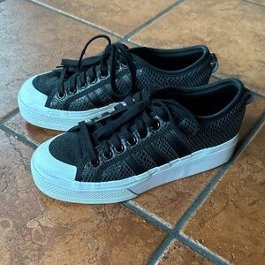 adidas Black and White Athletic Shoes